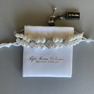 Butler FAC Double Strand Faux Pearl & Crystal Bracelet​​